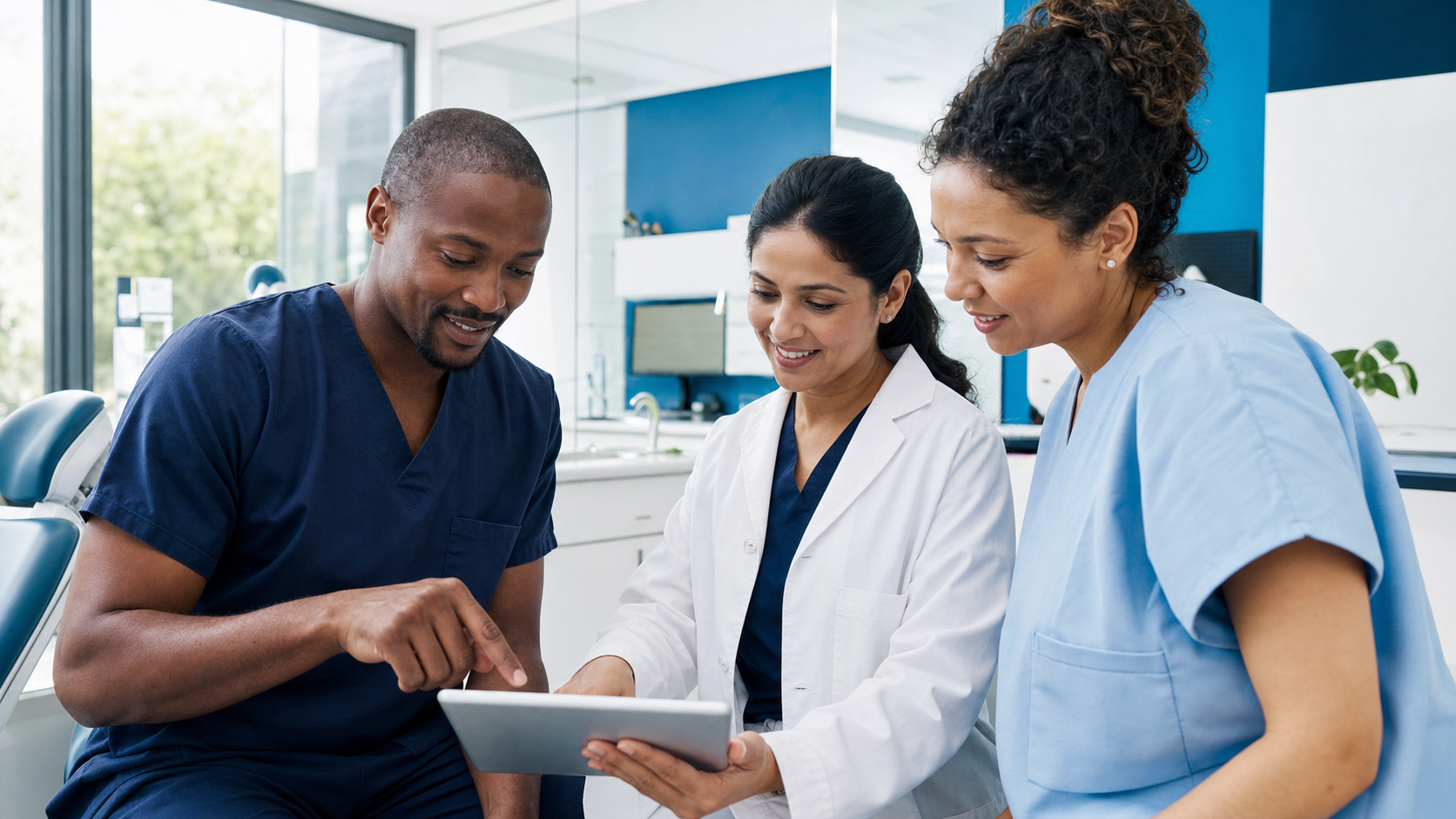 Active Aligners providers reviewing a case, illustrative